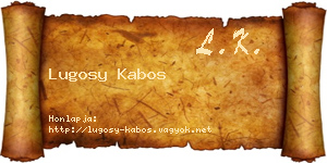 Lugosy Kabos névjegykártya